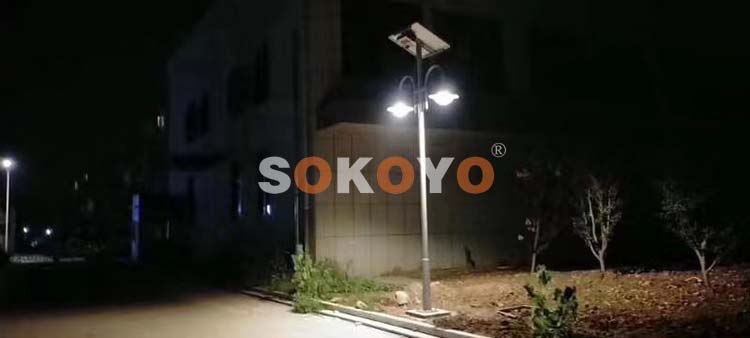 江蘇淮安某小區太陽能庭院燈亮燈