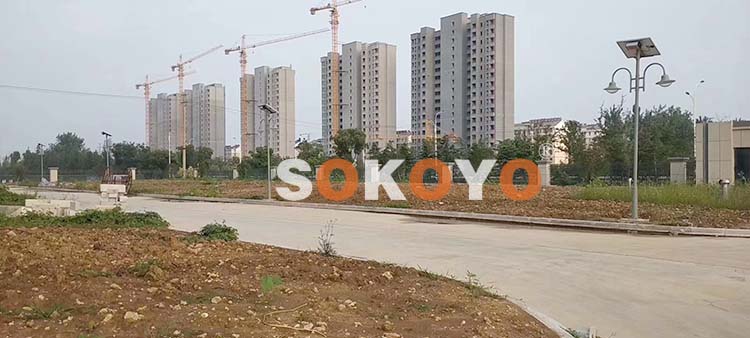 江蘇淮安某小區太陽能庭院燈亮燈